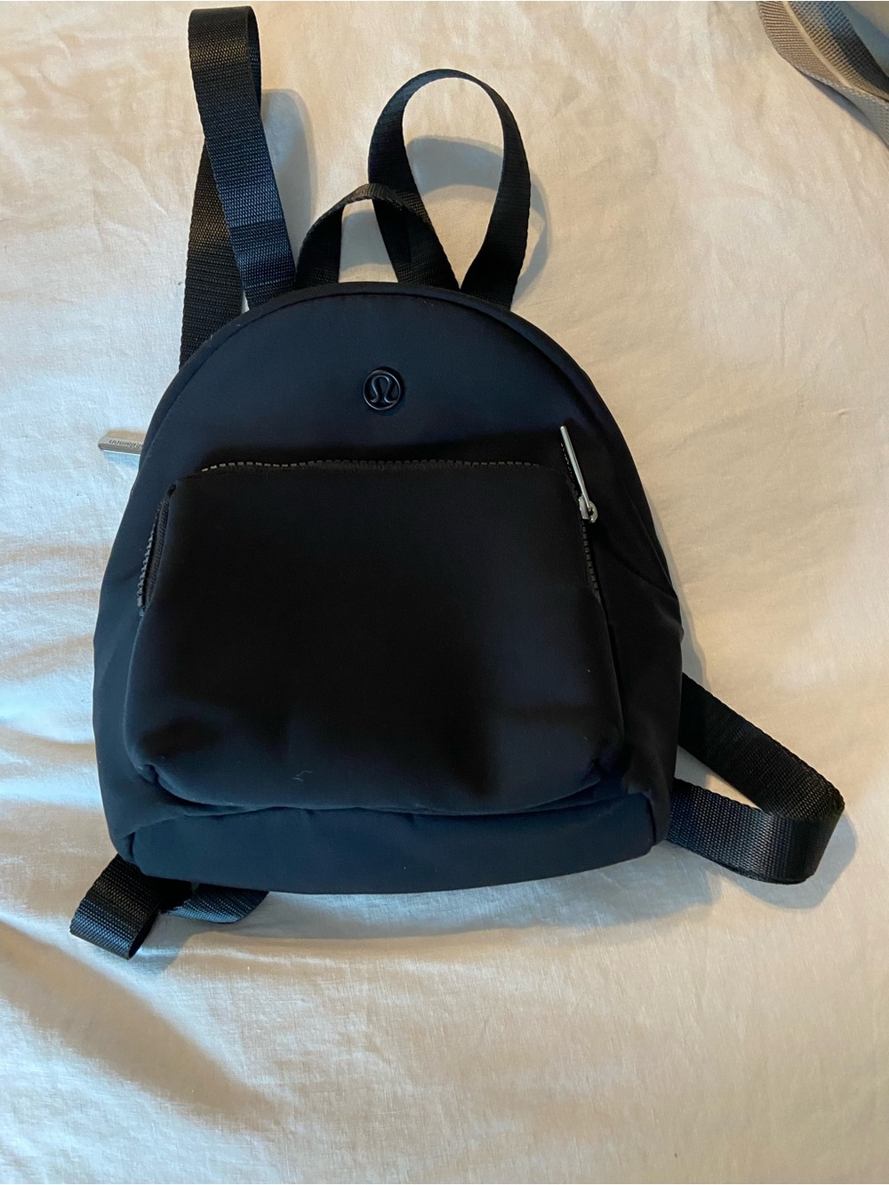 lululemon athletica Black Mini Backpack with Front Zip Pocket